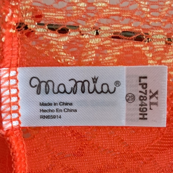 Mamia Orange Lace Panties with Floral Pattern and Scalloped Edges - Picture 4 of 5